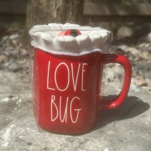 LOVE BUG daisy topper mug by Rae Dunn